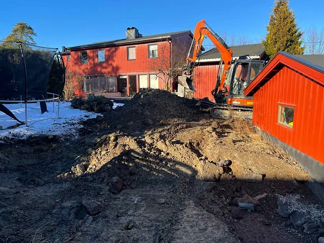 Grunnarbeider for ny uteplass, Ås