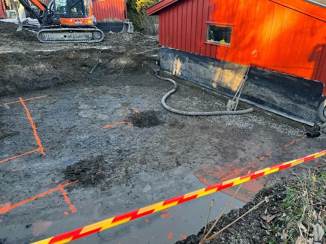 Grunnarbeider for ny uteplass, Ås