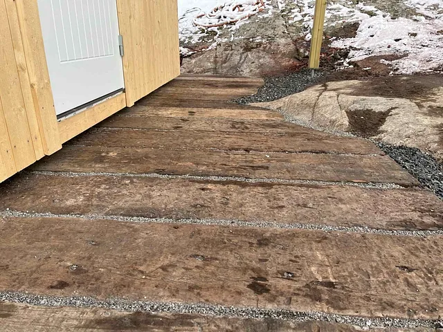 Inngangsparti, mur og terrasse, Hvitsten