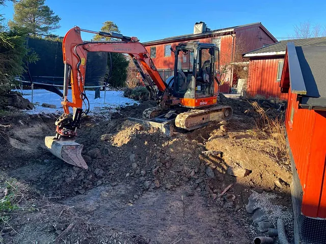 Grunnarbeider for ny uteplass, Ås
