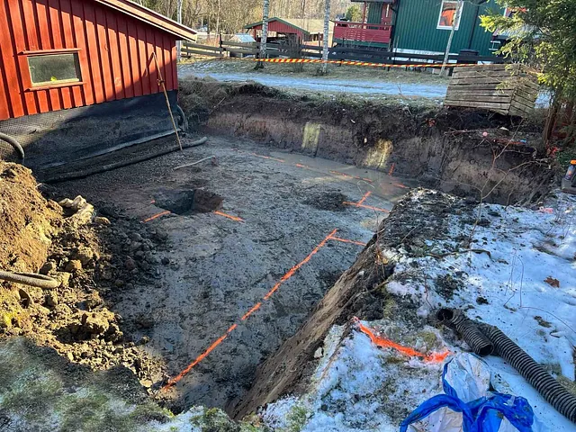 Grunnarbeider for ny uteplass, Ås