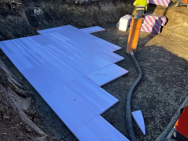 Grunnarbeider for ny uteplass, Ås