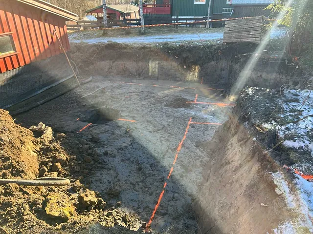 Grunnarbeider for ny uteplass, Ås