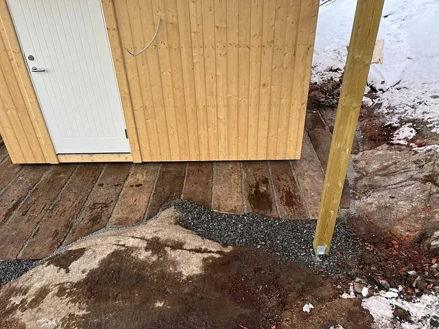 Inngangsparti, mur og terrasse, Hvitsten