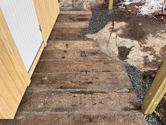 Inngangsparti, mur og terrasse, Hvitsten